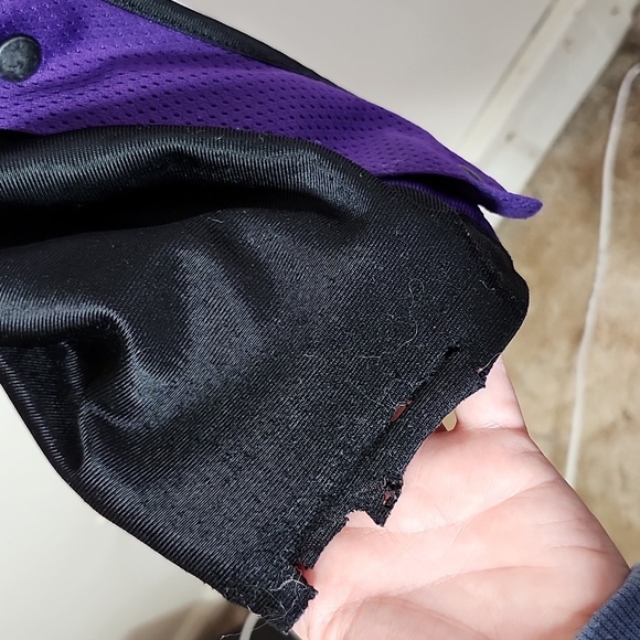 Starter Black Purple Tear Away Snap Track Pants with Purple Stripe XL 14/16 - Picture 8 of 9